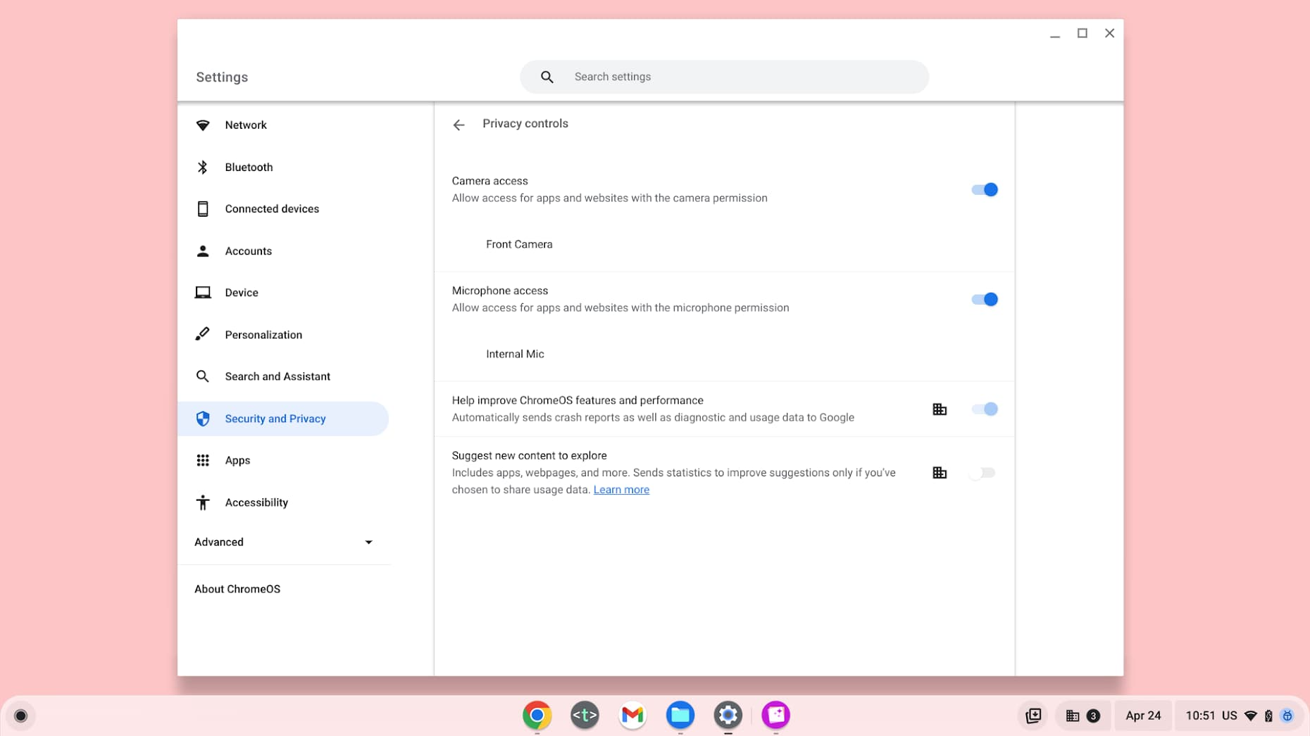 how to turn on camera on chromebook